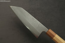 Load image into Gallery viewer, Naoki Mazaki Hon Sanmai Blue2 Damascus Santoku 180mm with Kiri Box
