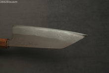Load image into Gallery viewer, Naoki Mazaki Hon Sanmai Blue2 Damascus Santoku 180mm with Kiri Box