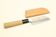 Load image into Gallery viewer, SAKAI YOSHITAKA 95mm 3 3/4 inch White-2 Kawamuki/Mentori Japanese Peeling Knife Optional Saya