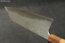 Load image into Gallery viewer, Naoki Mazaki Hon Sanmai Blue2 Damascus Santoku 180mm with Kiri Box