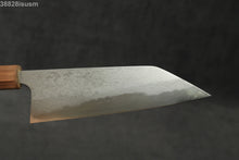 Load image into Gallery viewer, Naoki Mazaki Hon Sanmai Blue2 Damascus Santoku 180mm with Kiri Box