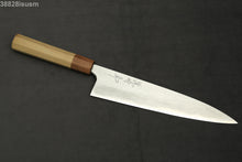 Load image into Gallery viewer, Naoki Mazaki Hon Sanmai Blue2 Damascus Gyuto 240mm with Kiri Box