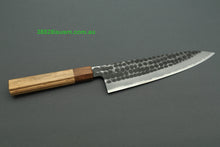 Load image into Gallery viewer, Mutsumi Hinoura White2 Kurouchi Hammered Gyuto 210mm with Saya MH-A
