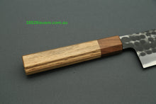 Load image into Gallery viewer, Mutsumi Hinoura White2 Kurouchi Hammered Gyuto 210mm with Saya MH-A