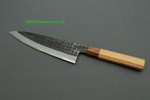 Load image into Gallery viewer, Mutsumi Hinoura White2 Kurouchi Hammered Gyuto 210mm with Saya MH-A