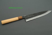 Load image into Gallery viewer, Mutsumi Hinoura White2 Kurouchi Hammered Gyuto 240mm with Saya MH-F