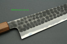 Load image into Gallery viewer, Mutsumi Hinoura White2 Kurouchi Hammered Gyuto 240mm with Saya MH-F
