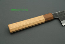 Load image into Gallery viewer, Mutsumi Hinoura White2 Kurouchi Hammered Gyuto 240mm with Saya MH-F