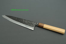 Load image into Gallery viewer, Mutsumi Hinoura White2 Kurouchi Hammered Gyuto 240mm with Saya MH-F