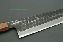 Load image into Gallery viewer, Mutsumi Hinoura White2 Kurouchi Hammered Gyuto 240mm with Saya MH-D