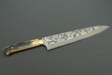 Load image into Gallery viewer, Takeshi Saji 31-Layer VG10 Nickel Damascus 270mm Gyuto Stag Handle with Saya TS-1