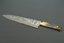 Load image into Gallery viewer, Takeshi Saji 31-Layer VG10 Nickel Damascus 270mm Gyuto Stag Handle with Saya TS-1