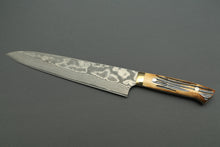 Load image into Gallery viewer, Takeshi Saji 31-Layer VG10 Nickel Damascus 270mm Gyuto Stag Handle with Saya TS-2
