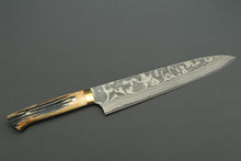Load image into Gallery viewer, Takeshi Saji 31-Layer VG10 Nickel Damascus 270mm Gyuto Stag Handle with Saya TS-3