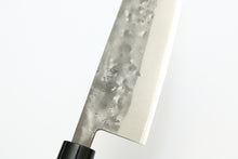 Load image into Gallery viewer, YOSHITAKA 165mm Blue 2 Nashiji Santoku Japanese Kitchen Knife with Saya
